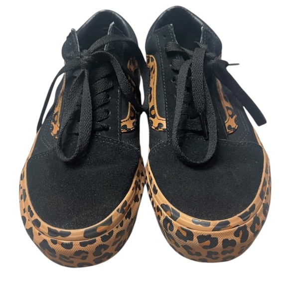 Vans Old Skool Black/Cheetah Platform Shoe - Picture 2 of 6